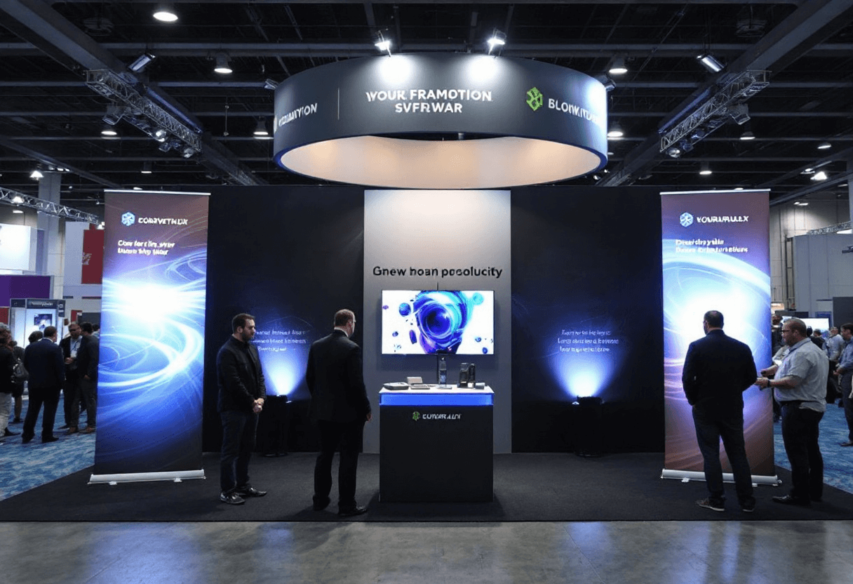 Roll-ups autour d’un stand